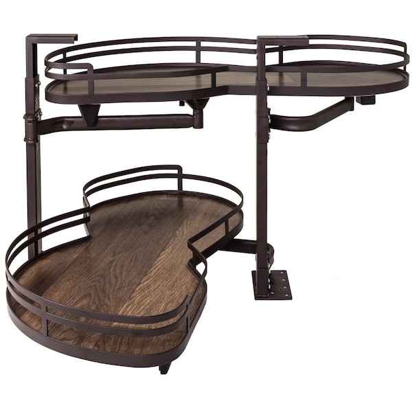 Hardware Resources 15" Oil Rubbed Bronze and Walnut Blind Corner Swingout for Openings on the Left of the Blind BCSO215BOWD-LH - main